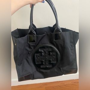 Tory Burch large Ella tote, black exterior & black interior